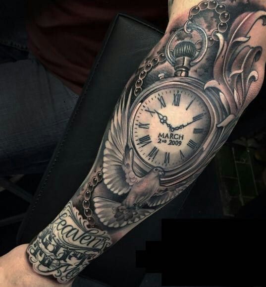 Clock Tattoos for Men | Pocket watch tattoos, Watch tattoos, Clock .