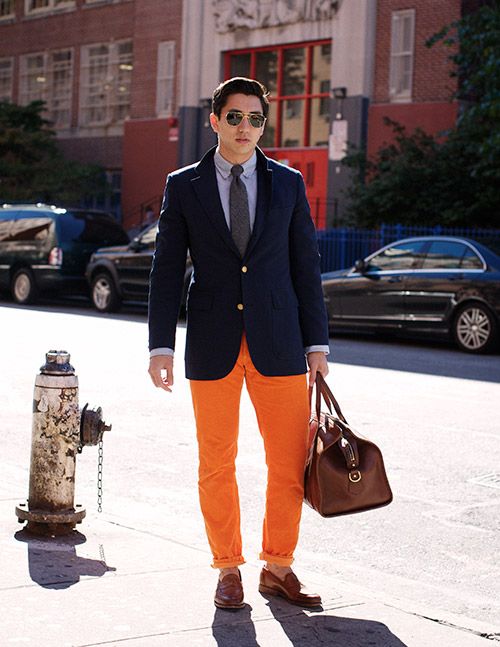 GtheGentleman | Orange pants outfit, Mens outfits, Orange pan