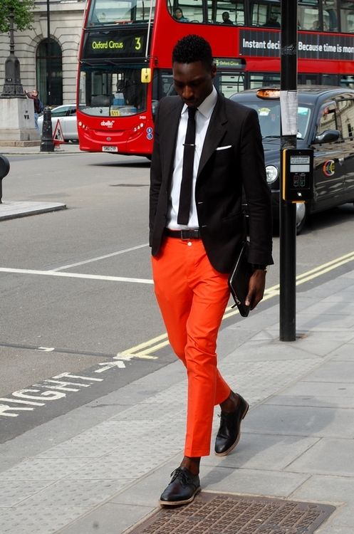 fuckyeahnosocks | Mens outfits, Orange pants outfit, Orange pan