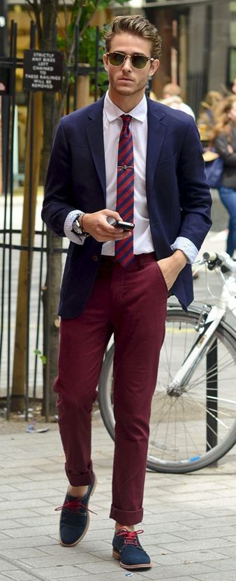 Red pants can add a color splash and a colorful twist to your .