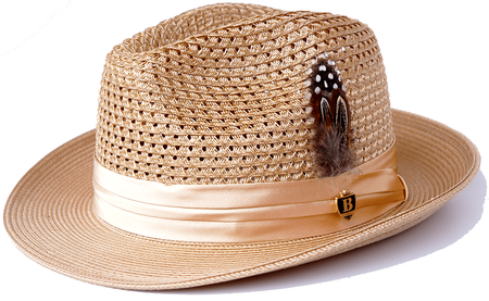 Mens Summer Hat Camel Straw Fedora BC503 Size