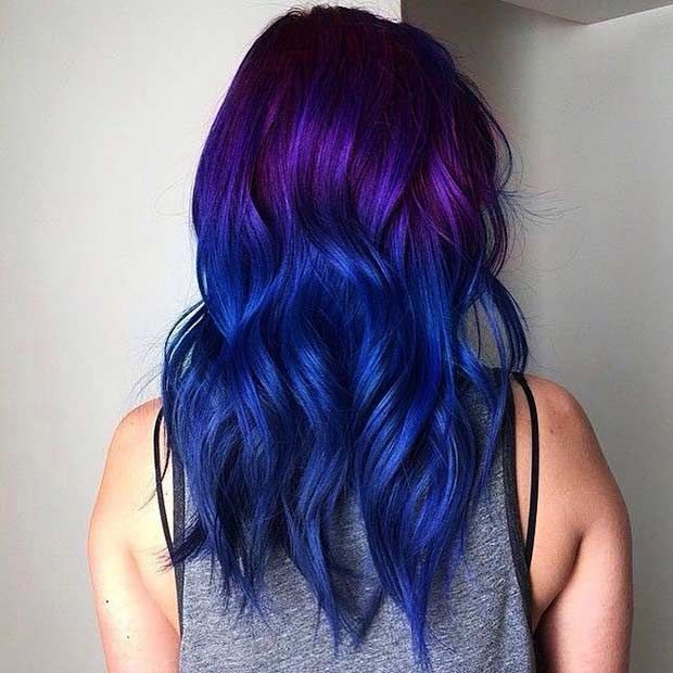 25 Amazing Blue and Purple Hair Looks | StayGlam | Mermaid hair .