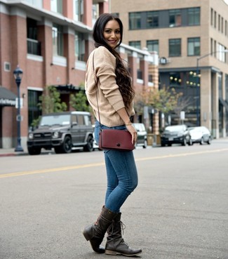 Mid-Calf Boots with Oversized Sweater Fall Outfits (9 ideas .