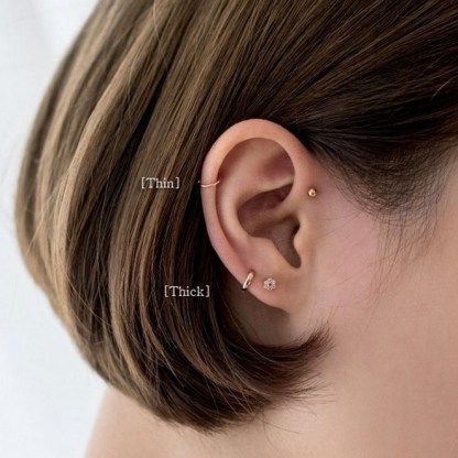 Cute minimalist ear piercing ideas cartilage daith conch earrings .