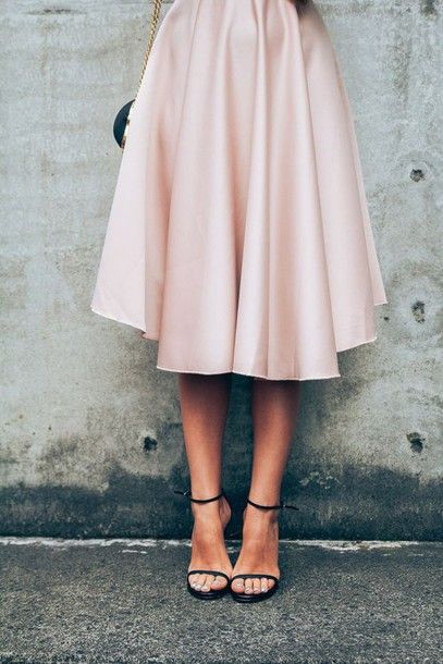 Skirt: tumblr midi pink sandals sandal heels high heel sandals .