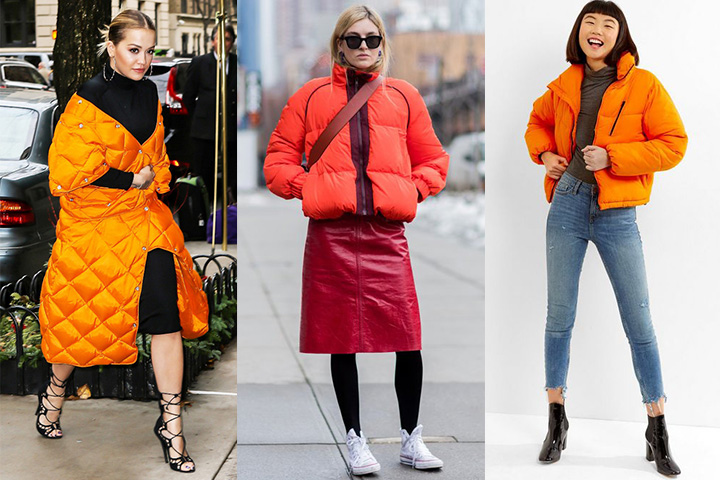 Orange puffer jackets | HOWTOWEAR Fashi