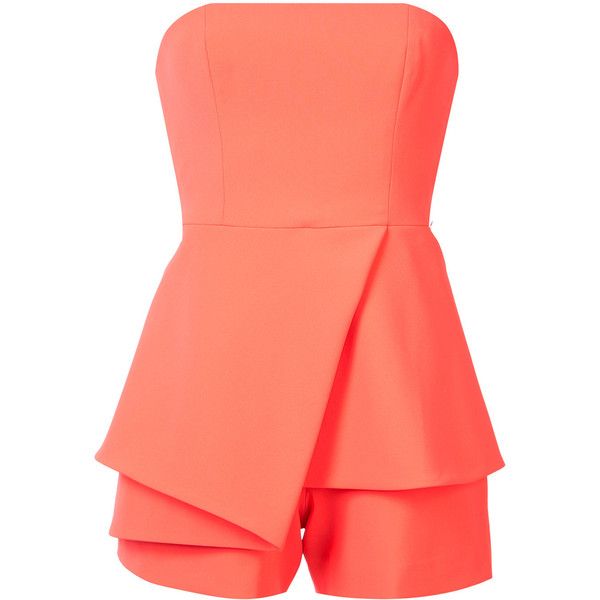 Jay Godfrey strapless playsuit ($365) ❤ liked on Polyvore .