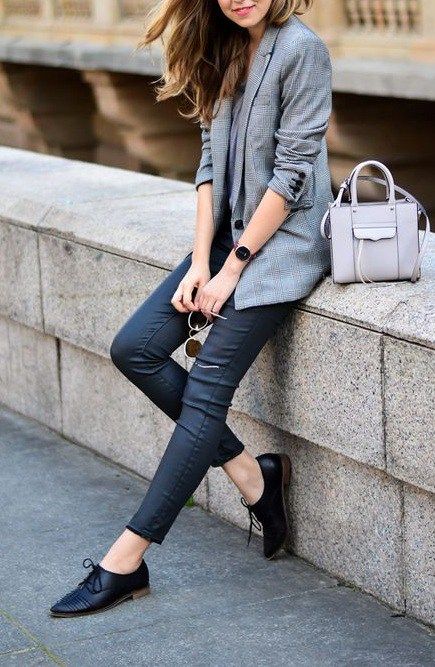 style oxford shoes with blazers | Casual work outfits, Fashion .