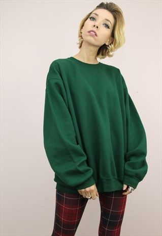 Vintage+90s+Oversized+Sweater+Sweatshirt+Green | Oversized sweater .