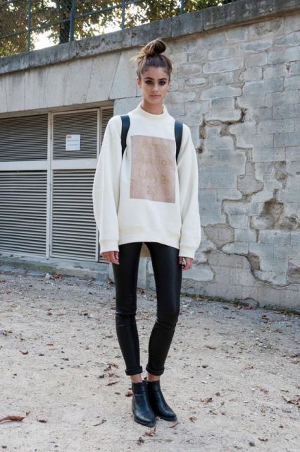 18 Fall Outfits With Oversized Sweatshirts - Styleohol