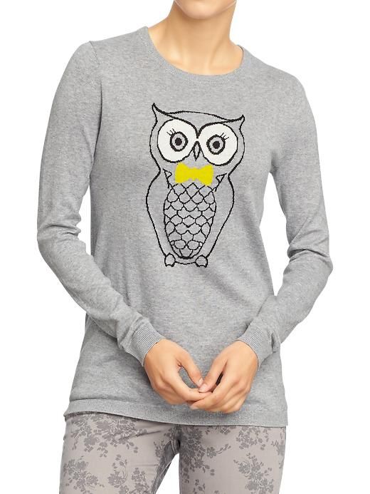 Old Navy | Women's Graphic Crew-Neck Sweaters How cute is this owl .