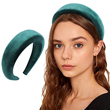 Amazon.com : Padded Headbands Fashion Women Thick Velvet 90s Hair .