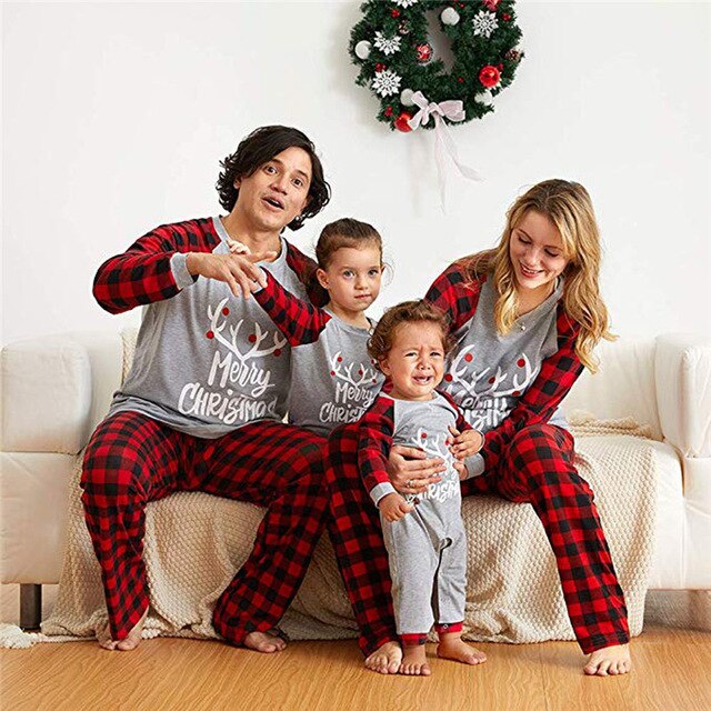 Hot Deal #b461d - Merry Christmas 2pcs Suits 2020 Family Matching .