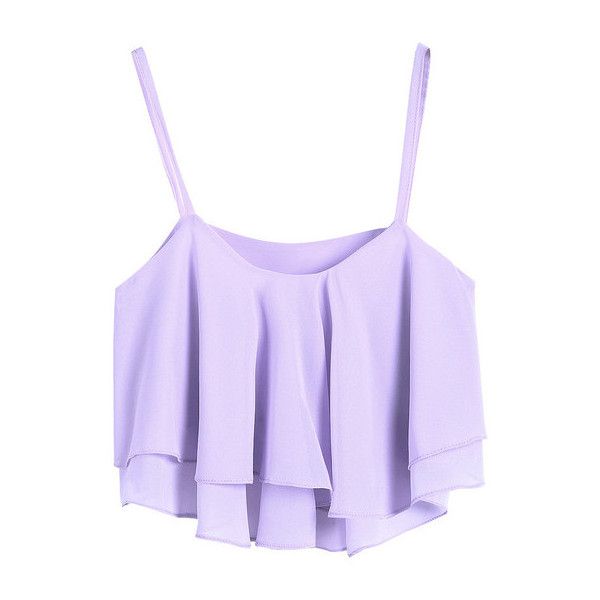 Ruffled layers Crop top Lavender ($19) found on Polyvore .