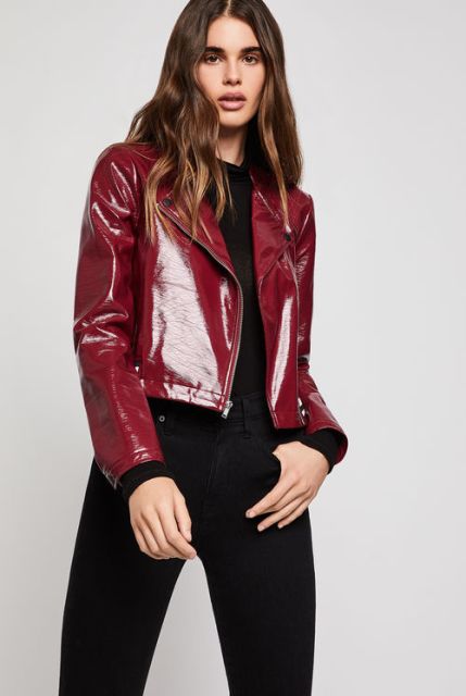 15 Outfits With Patent Leather Jackets For Ladies - Styleohol