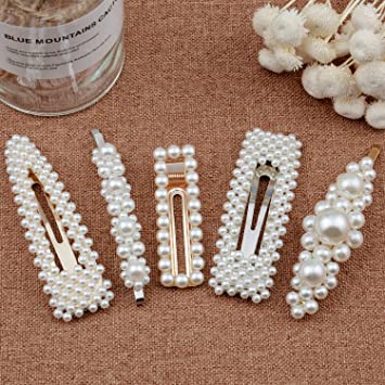 Amazon.com : Warmfits Pearl Hair Clips 5pcs Elegant Hair Pins .