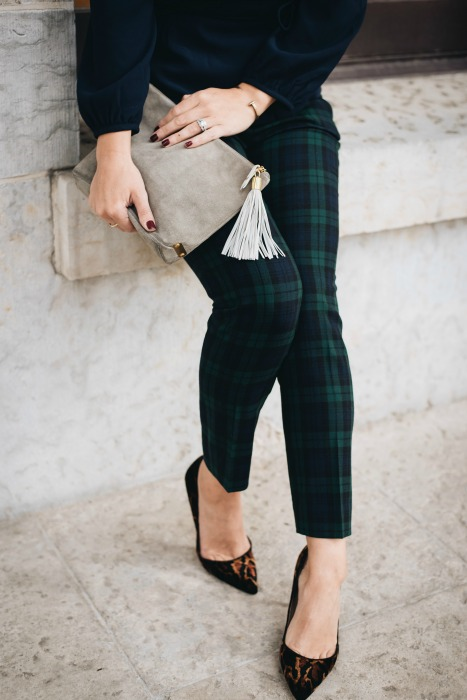 Holiday Party Outfit / Plaid Pants | Winter pants fashion, Winter .