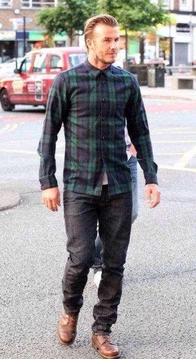 Amazing Winter Outfit For Men With Plaid Shirt 29 | Fall outfits .