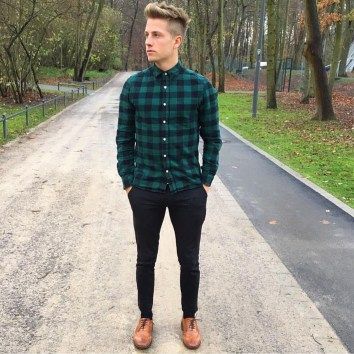 Amazing Winter Outfit For Men With Plaid Shirt 23 | Winter outfits .