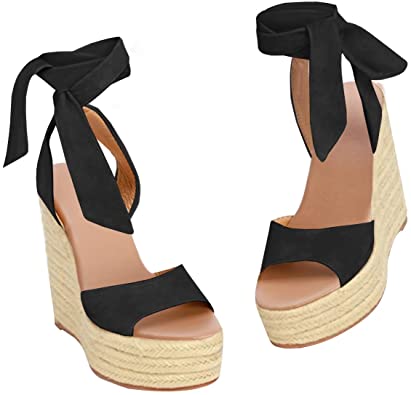 Amazon.com | Syktkmx Womens Platform Espadrille Slingback Sandals .