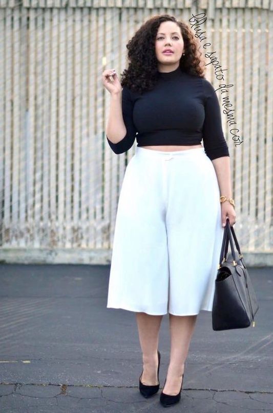 15 Chic Plus Size Outfits With Culottes - Styleohol
