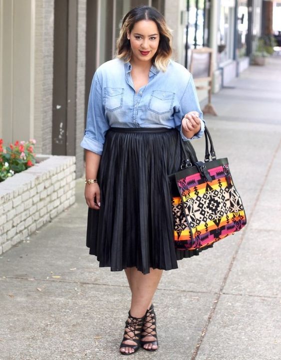 15 Plus Size Outfits With Midi Skirts To Enjoy This Spring .