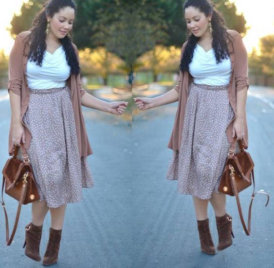 plus size midi skirt with boots – Just Trendy Gir