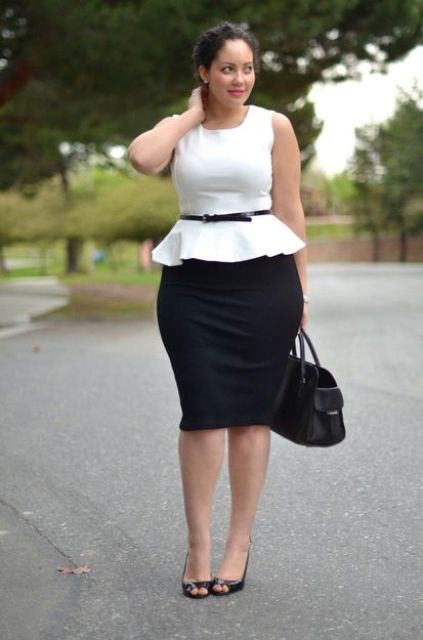 15 Chic Plus Size Outfits With Pencil Skirts - Styleohol