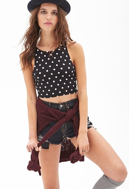 20 Polka Dot Crop Top Outfit Ideas - Styleohol