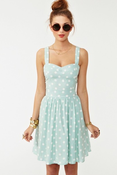 dress, polka dots, blue dress, summer dress, summer, blue .