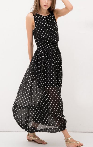 black and white polka dot maxi dress | Fashion, Style, Fashion outfi