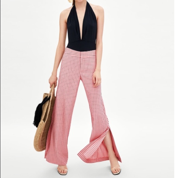 Zara Pants & Jumpsuits | Pink Polka Dot Pants | Poshma