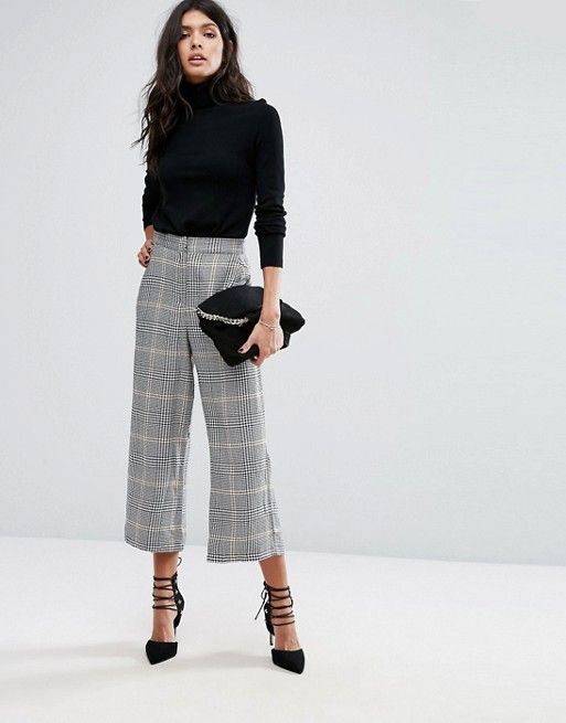 Mango Check Print Cropped Pants | Affordable work clothes, Fashion .