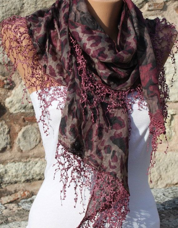 Multicolor Scarf Cowl with Lace Edge by Fatwoman by fatwoman .
