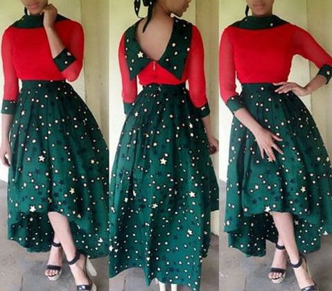 Africa print high low skirt, african dress, african print, african .