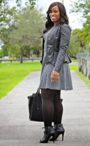 Picture Of Peplum jacket with printed dre