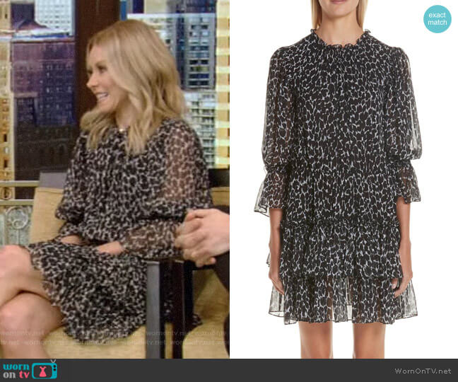 WornOnTV: Kelly's black leopard print mini dress on Live with .