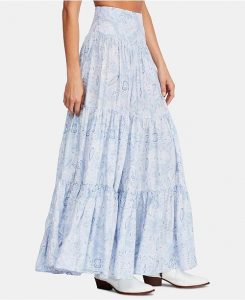 Free People Jeannette Printed Tiered Maxi Skirt & Reviews - Skirts .
