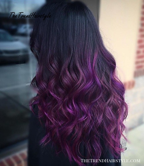 Light Lavender Layers - Purple Ombre Hair Ideas: Plum, Lilac .