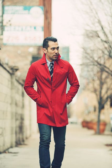 22 Eye-Catching Red Coat Outfit Ideas For Men - Styleohol