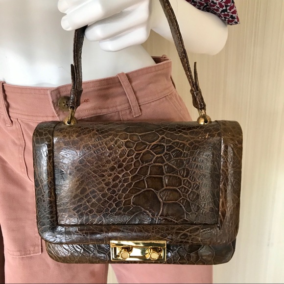 unknown Bags | Vintage Reptile Leather Handbag | Poshma