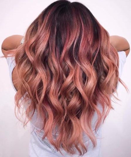 17 Pretty Rose Gold Balayage - Hair Color Ideas for 2019 - Hair .