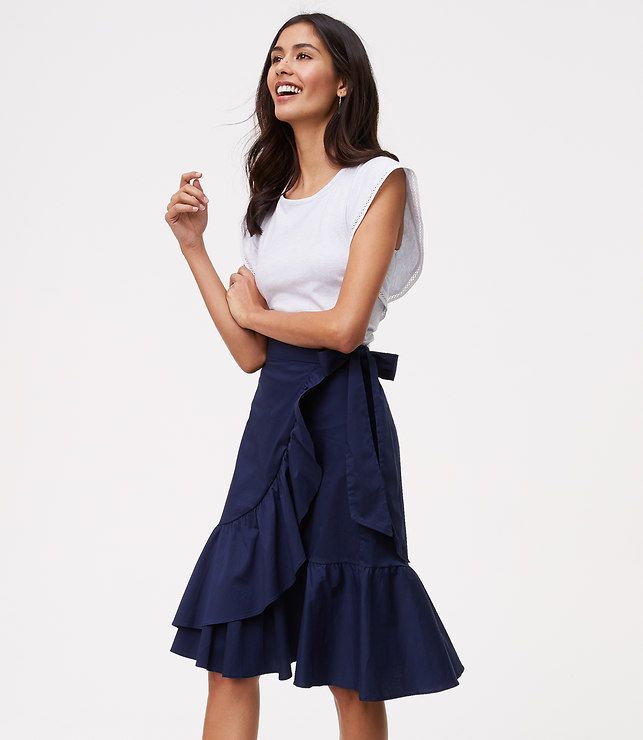 Primary Image of Ruffled Wrap Skirt | Wrap skirt outfit, Ruffle .
