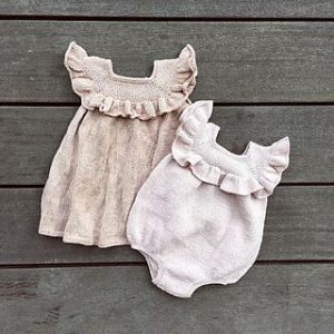 Ruffle Romper and Ruffle Dress | Crochet baby girl dress, Knit .