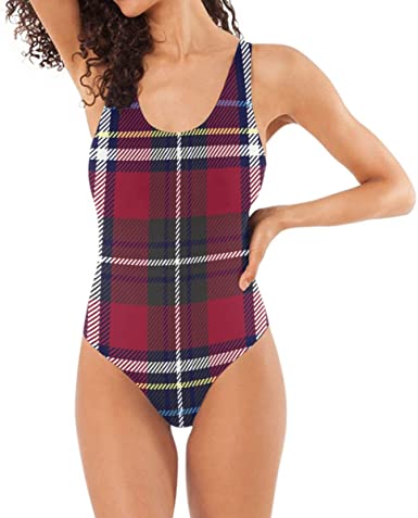Double Joy Simple Pattern Geometric Grid Check High Waisted Sexy .
