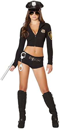 Amazon.com: Musotica Sexy Two Piece Stretch Cop Girl Halloween .