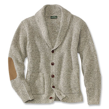 Men's Wool-Blend Shawl Collar Cardigan Sweater - Orv