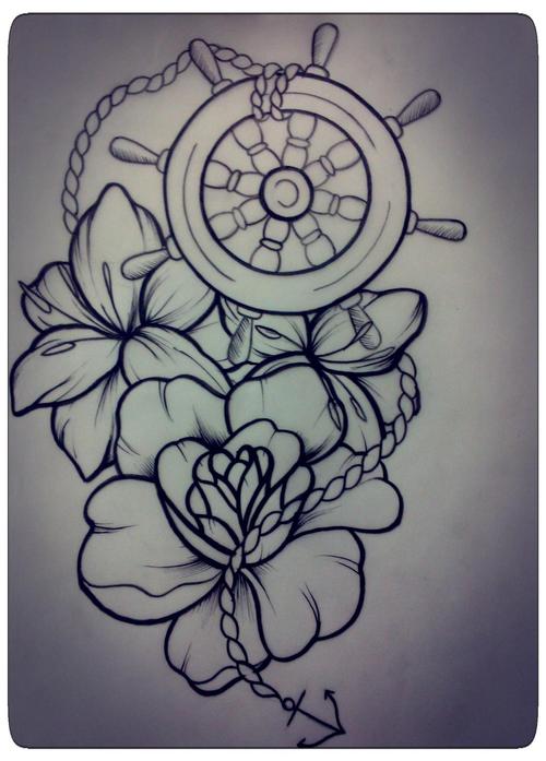 Ship Wheel And Anchor Tattoos Flash » Tattoo Ide