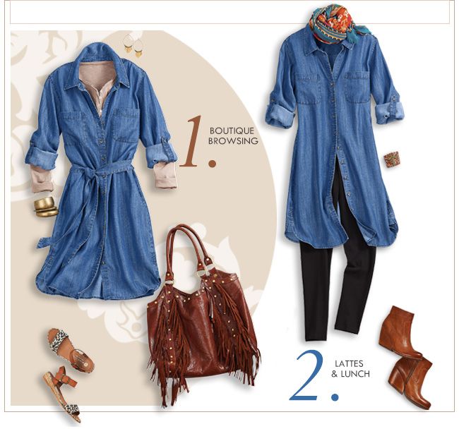Tencel Denim Shirtdress from Soft Surroundings. How to wear it for .