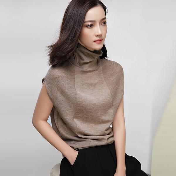 Wool Soft Elastic Sweaters and Pullovers Turtleneck Short Sleeve .